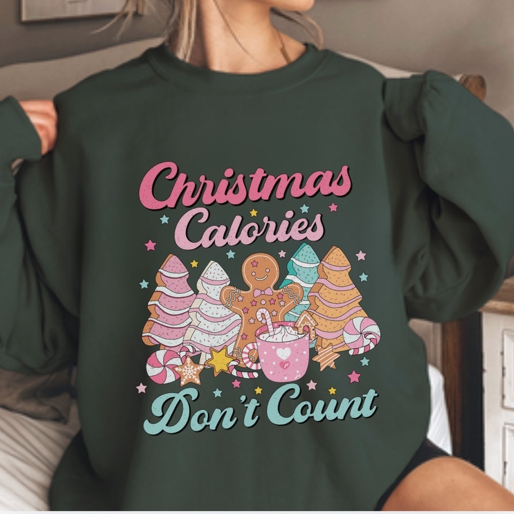 NEW Funny Christmas Graphic Crew Neck Long Sleeve Sweatshirt